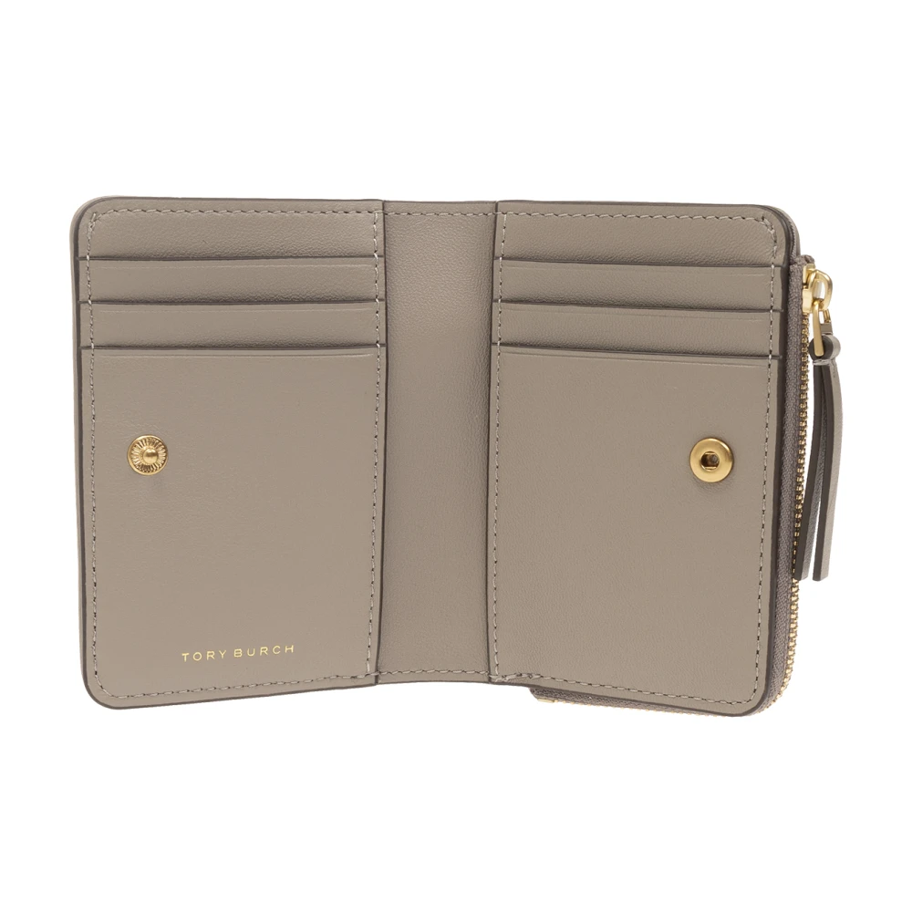 TORY BURCH Portemonnee met logo Gray Dames
