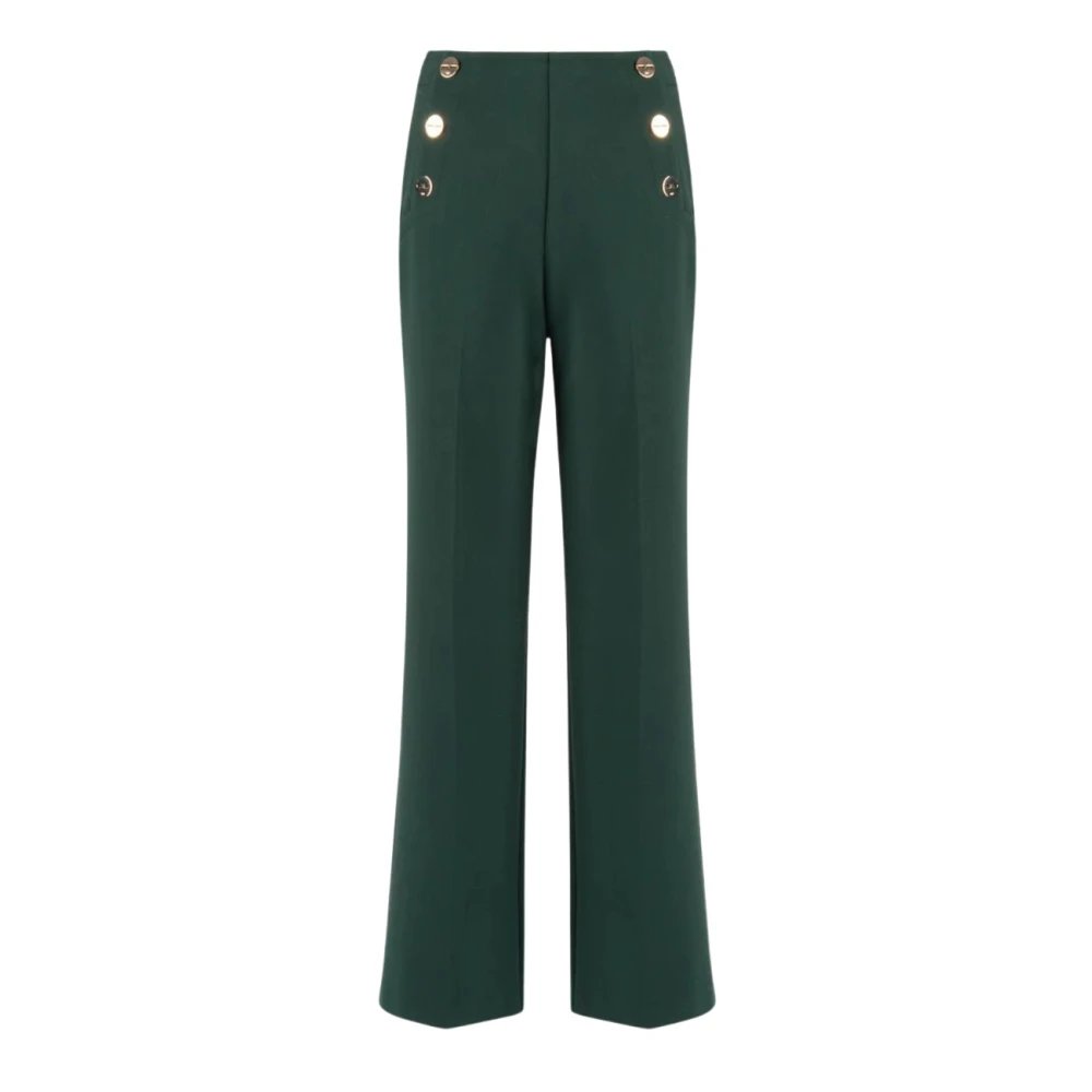 Nenette Elegante Wijde Broek Green Dames