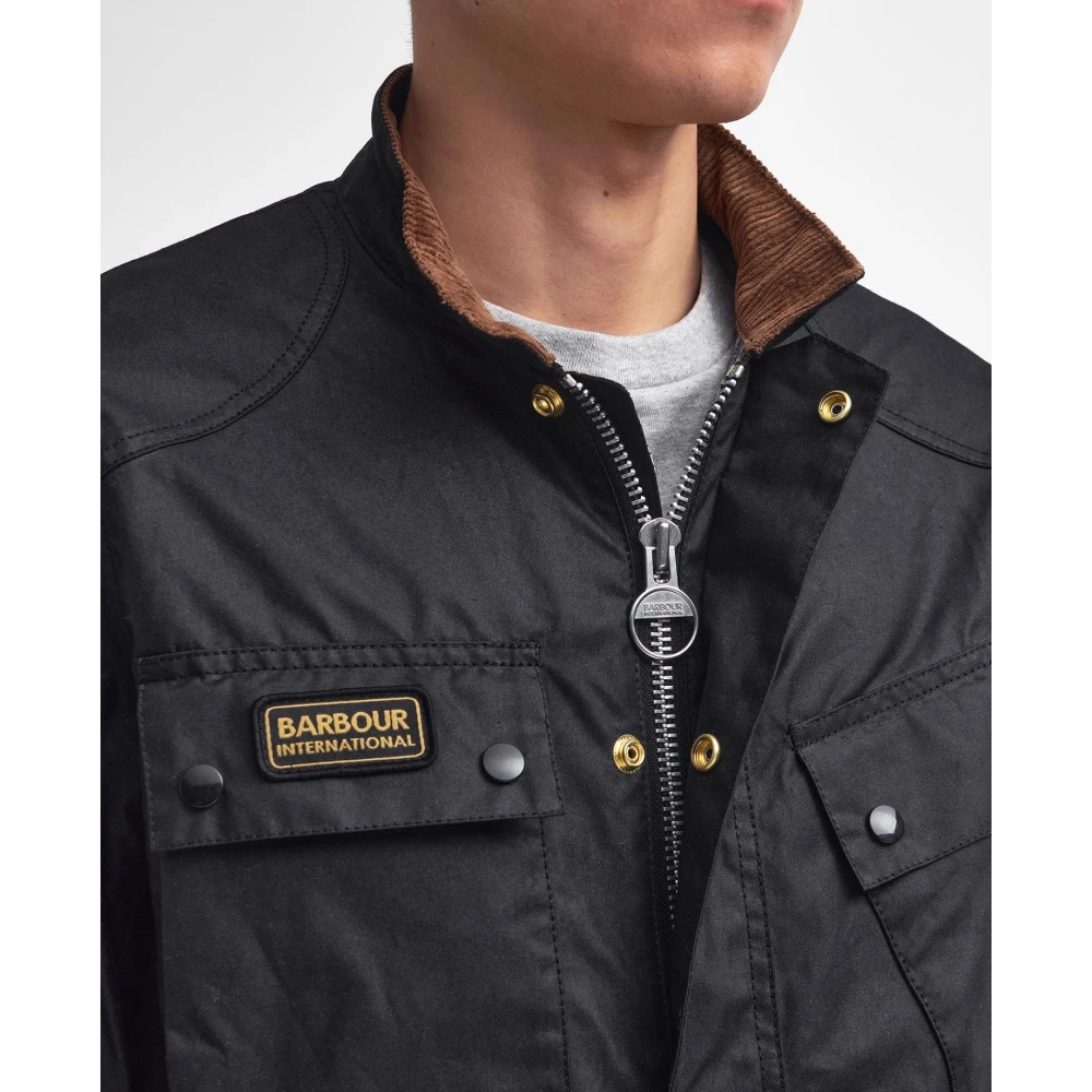 Barbour Klassieke Zwarte Gewaxte Motorjas Black Heren