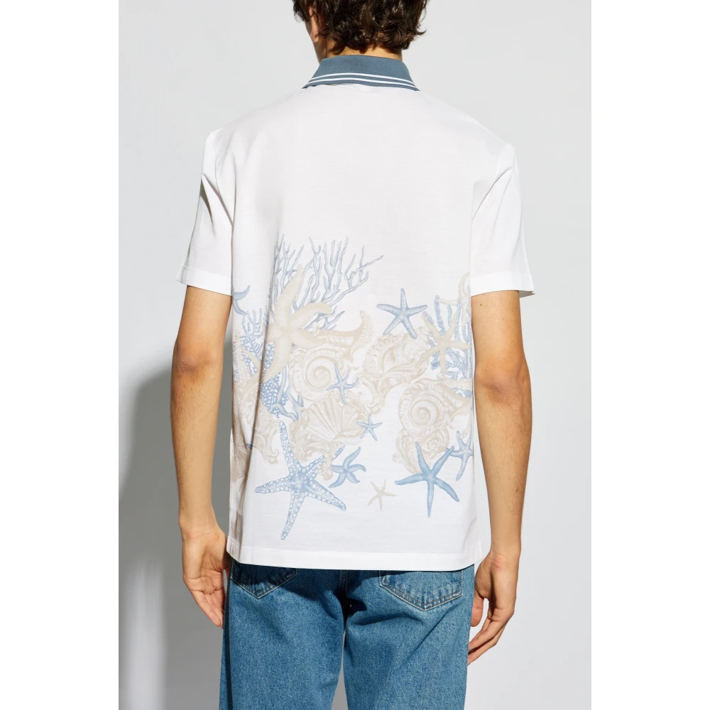 Versace Polo met logo White Heren