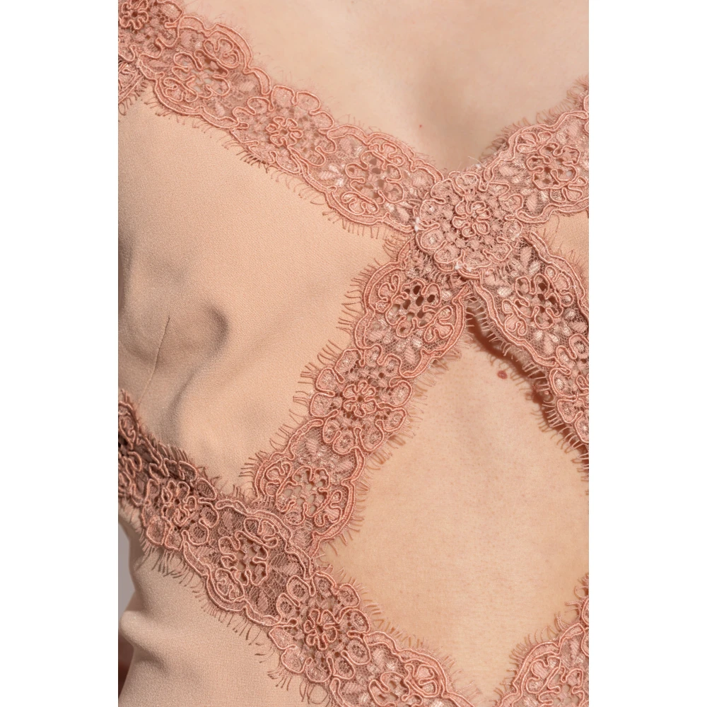 Blumarine Jurk met kanten afwerking Pink Dames