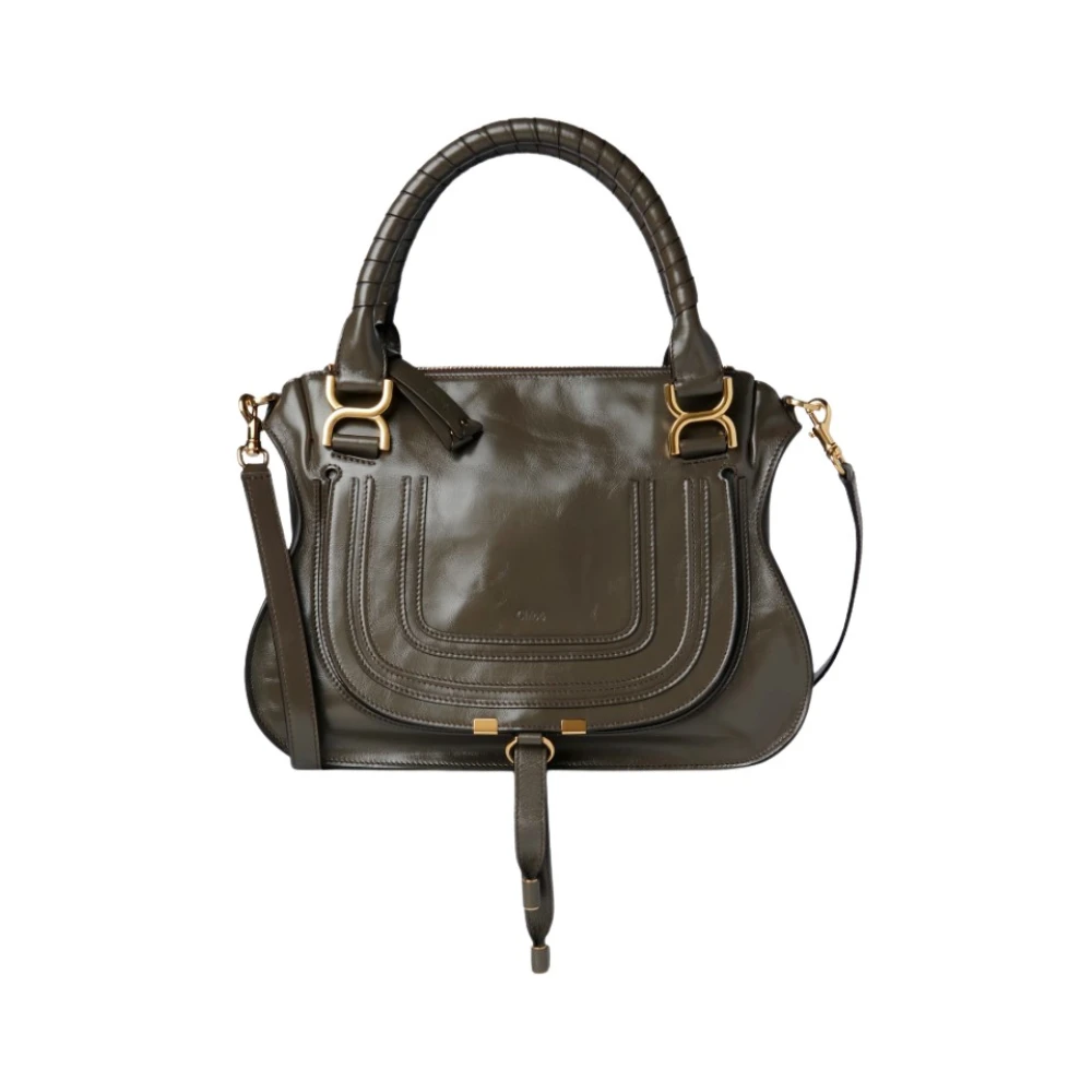 Chloé Glanzende leren crossbodytas Gray Dames