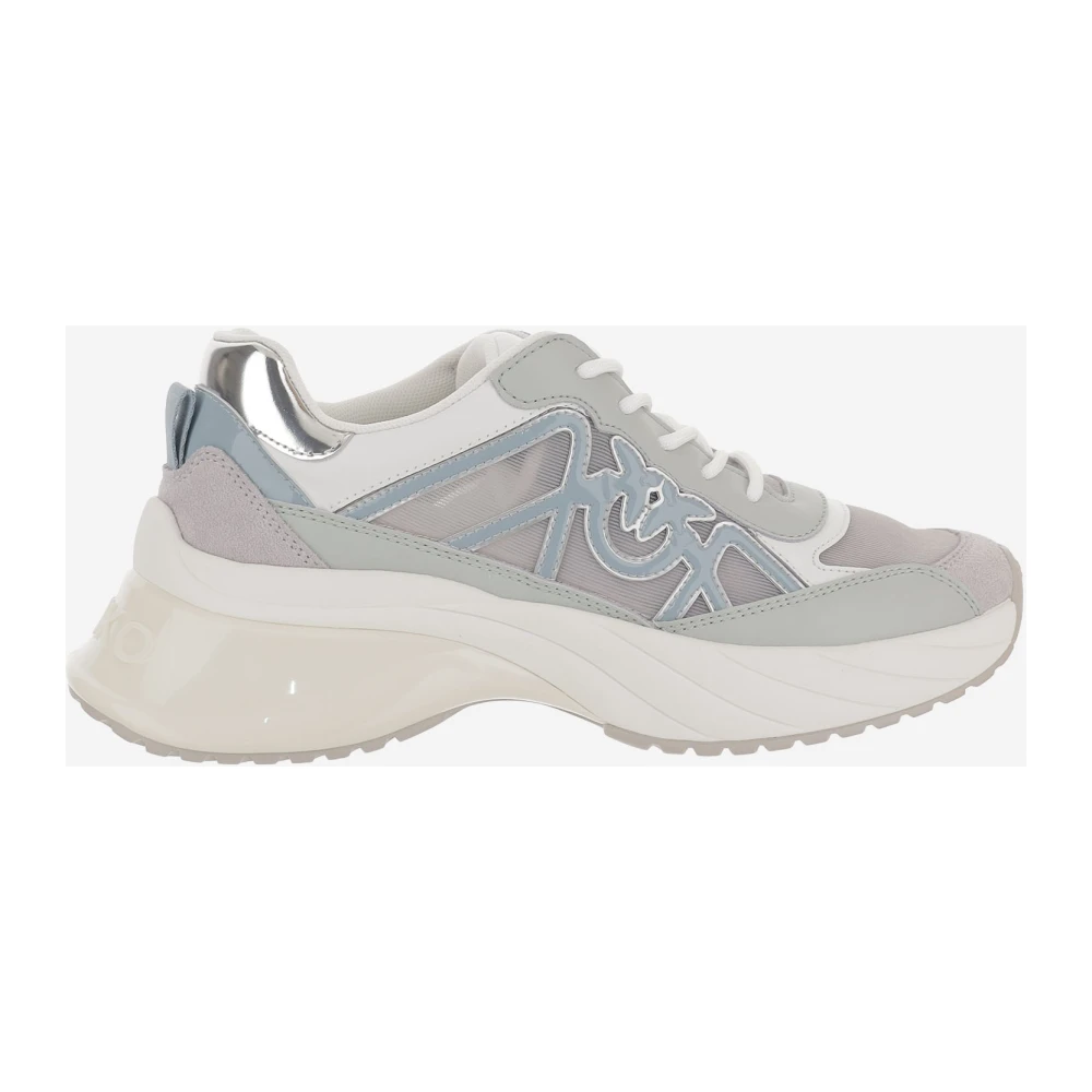 Pinko Women's Multicolor Ariel Mixed Leather Trainers With Logo - Sneakers - 3 Uk - Shoes