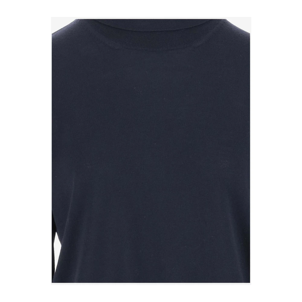 Jil Sander Wollen Pullover Hoge Hals Marineblauw Blue Dames
