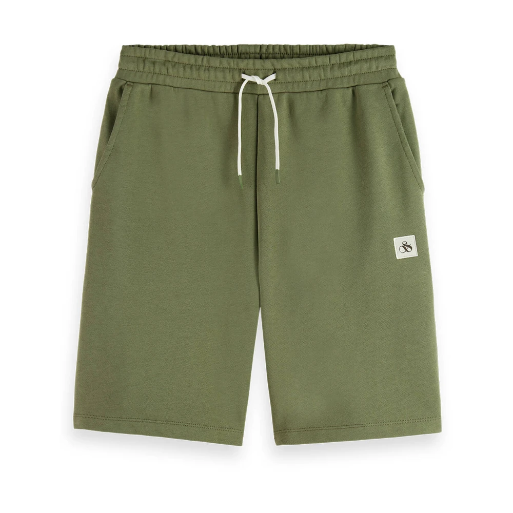 Scotch & Soda Logo Badge Sweat Shorts Green Heren