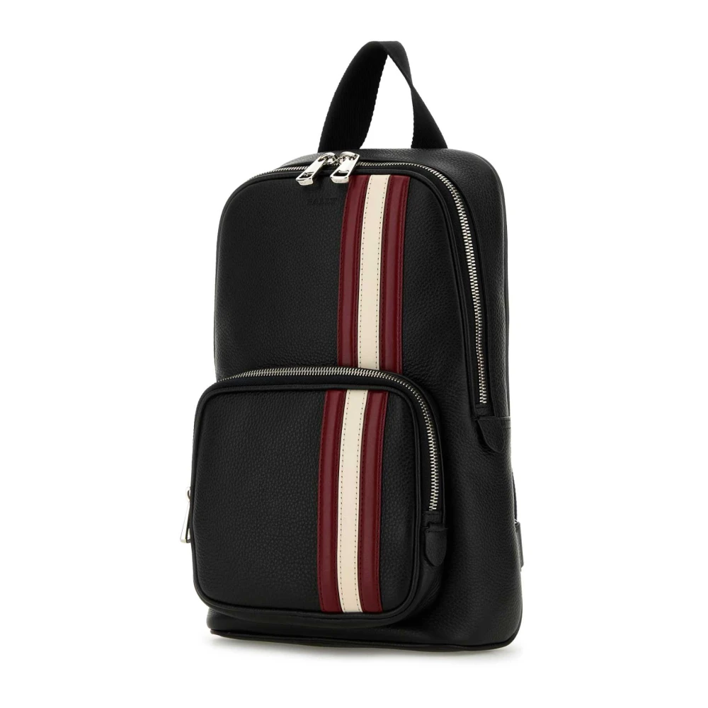 Bally Stijlvolle Zwarte Leren Rugzak Black Heren
