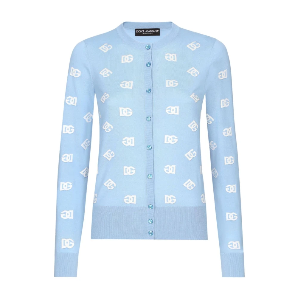 Dolce & Gabbana Cardigan met bedrukt logo Blue Dames