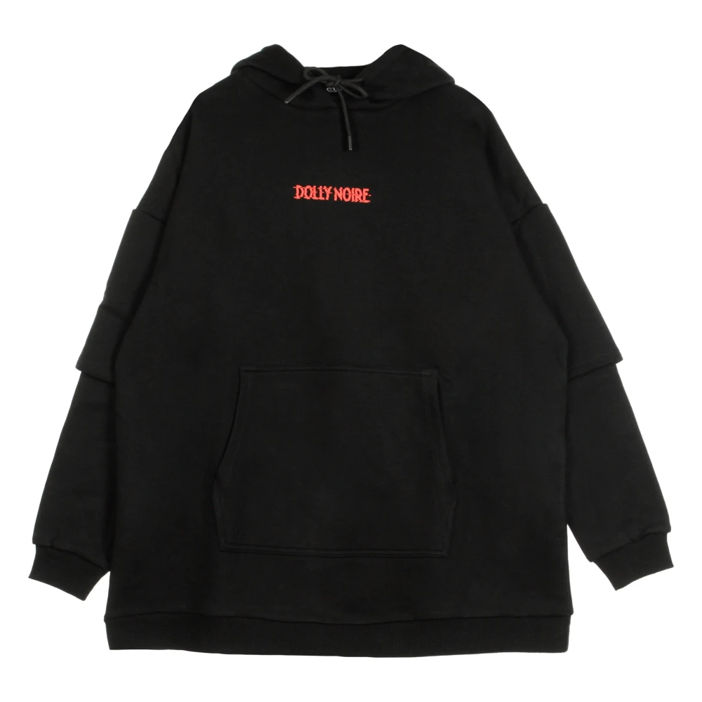 Dolly Noire Zwarte Glitch Dames Hoodie Black Dames