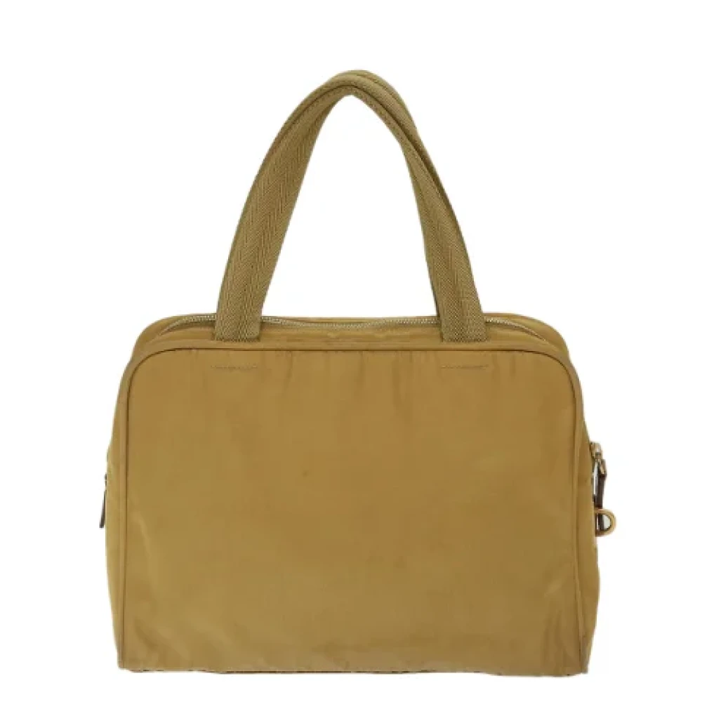 Prada Vintage Pre-owned Canvas prada-bags Beige Dames