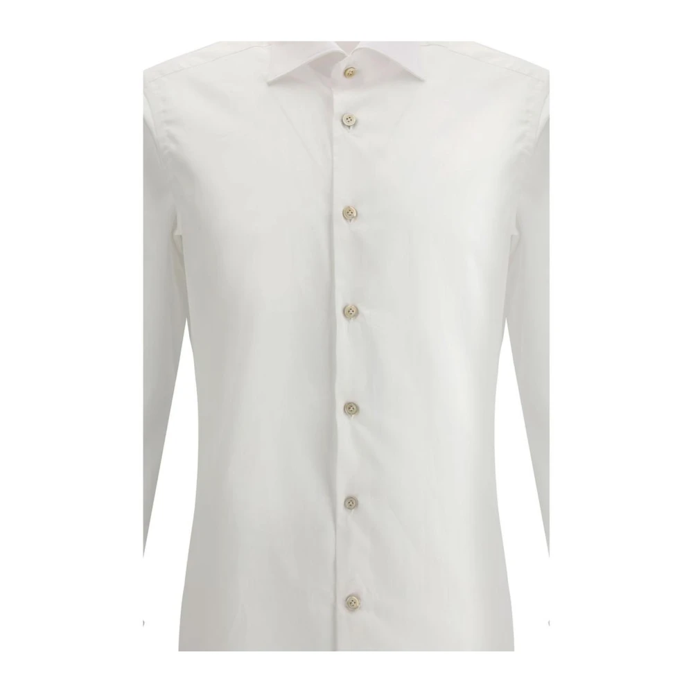 Kiton Katoenen Overhemd met Verstelbare Manchetten Klassieke Stijl White Heren