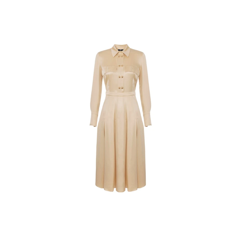 Elisabetta Franchi Elegante Jurk voor Speciale Gelegenheden Beige Dames