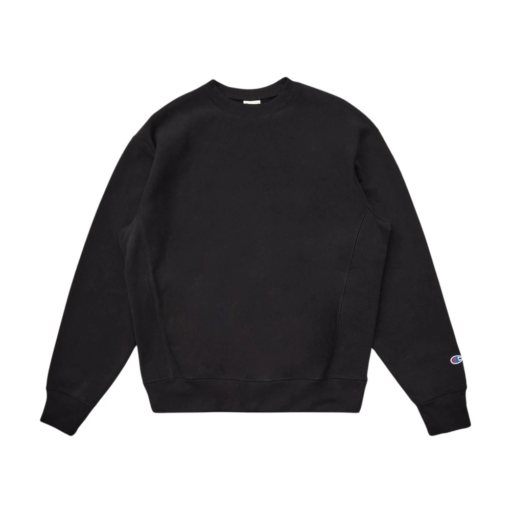 Champion Men's Black Crewneck Sweatshirt With Wrist Logo