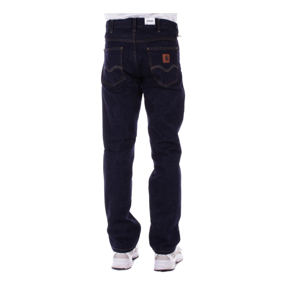 Carhartt WIP Logo Jeans met knoopsluiting Black Heren