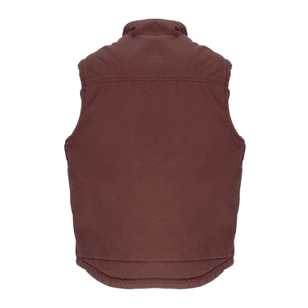 Carhartt WIP Sherpa Mouwloos Vest Zware Steenwassing Brown Heren