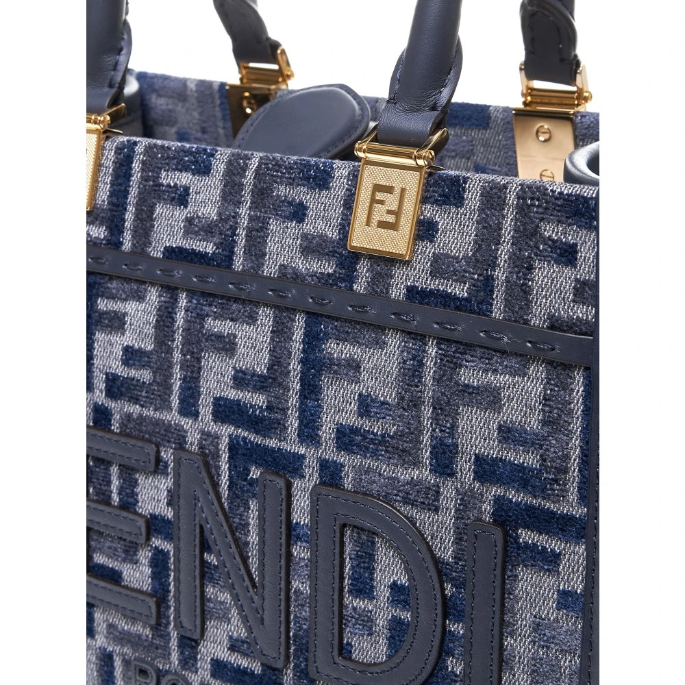Fendi Suède en Shearling Jas Blue Dames