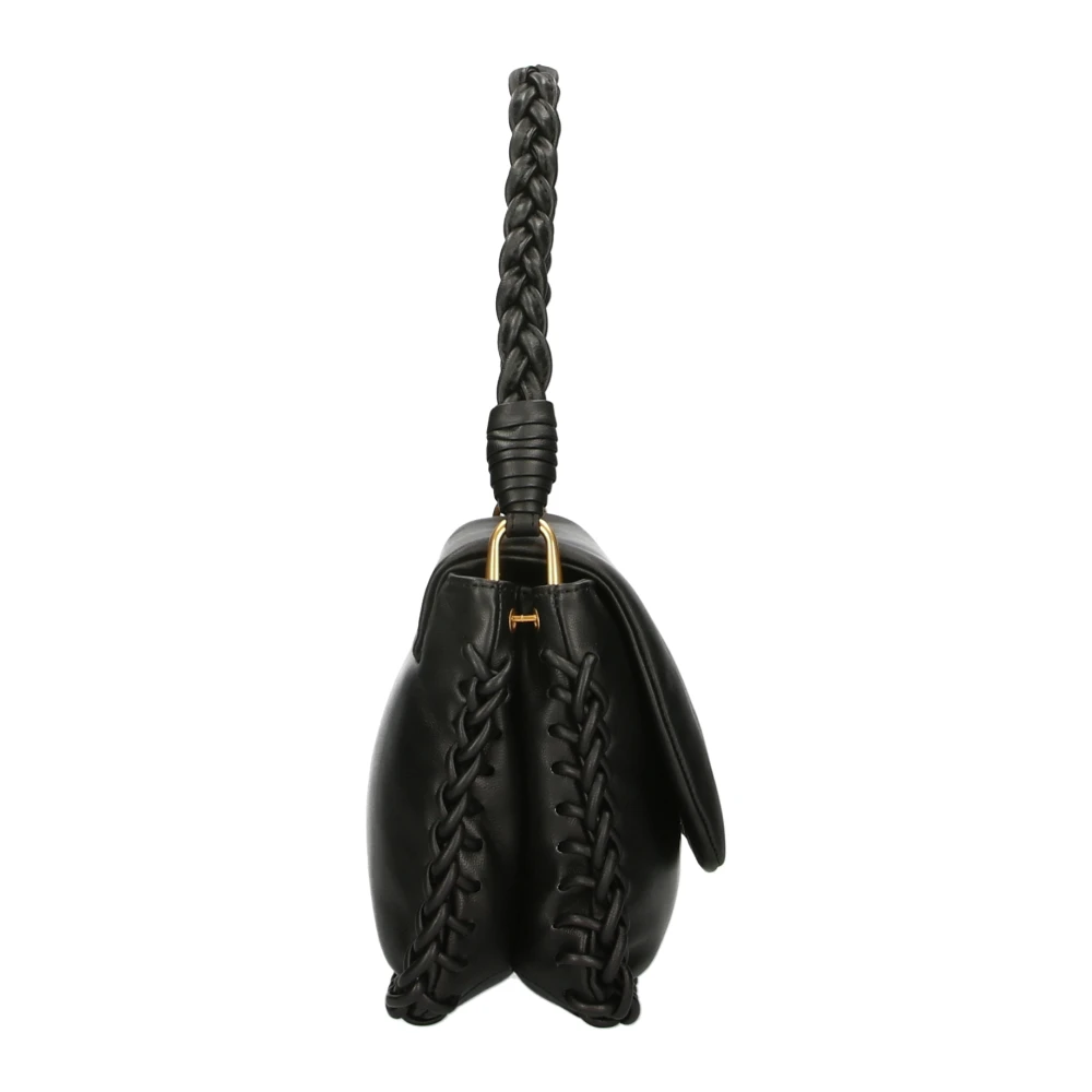 La Carrie Zwarte Leren Handtas Klassieke Stijl Black Dames