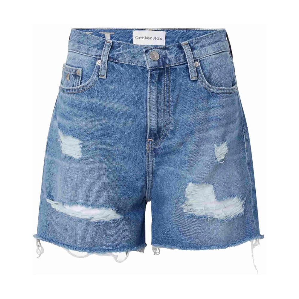 Calvin Klein Women's Blue Classic Denim Mom Shorts - Denim Shorts - W27 - Shorts