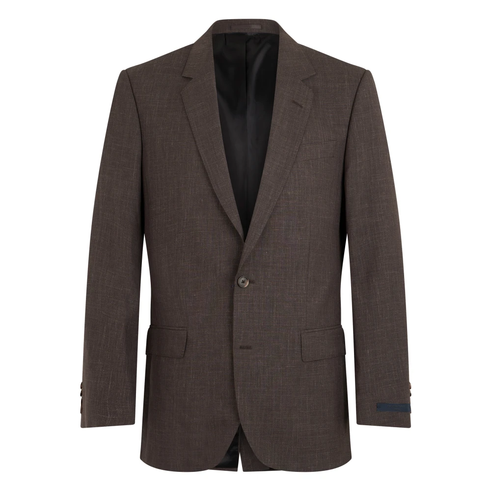 Hugo Brown Blazers, Male, L, Single-Breasted Jacket In Wool Blend