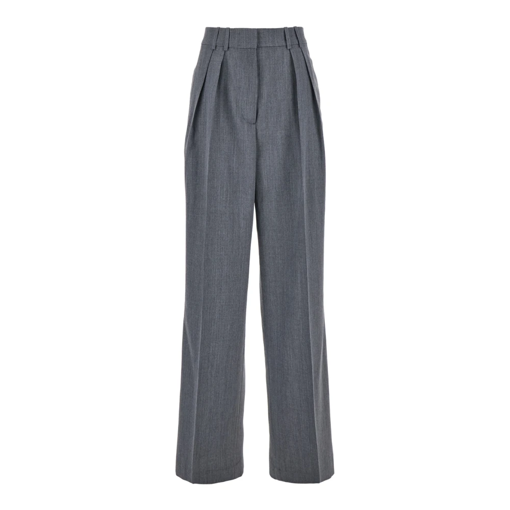 Róhe Grijze Wijde Pijp Dubbel Geplooide Broek Gray Dames