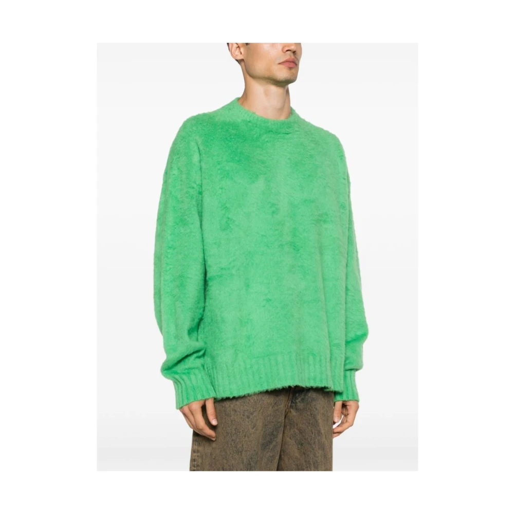 Roberto Collina Groene Katoenen Sweater met Franse Terry Voering Green Heren