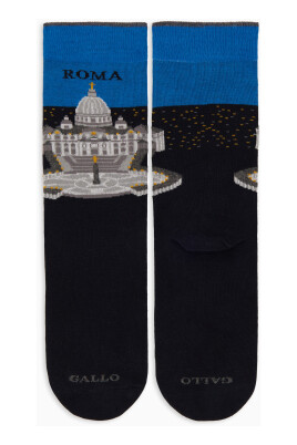 kvinders-korte-bomuldssokker-bla-med-piazza-san-pietro-i-rom-monster