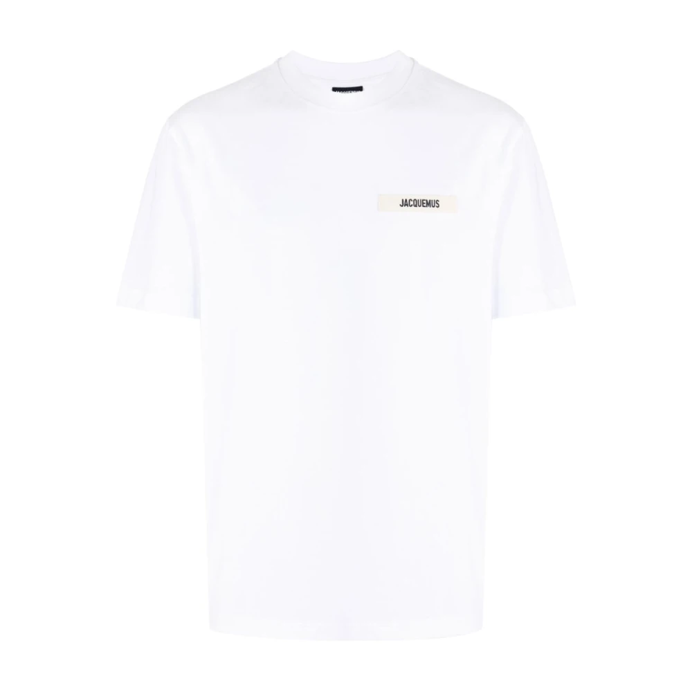 Jacquemus White T-Shirts, Male, Xl, Cotton T-Shirt With Crewneck