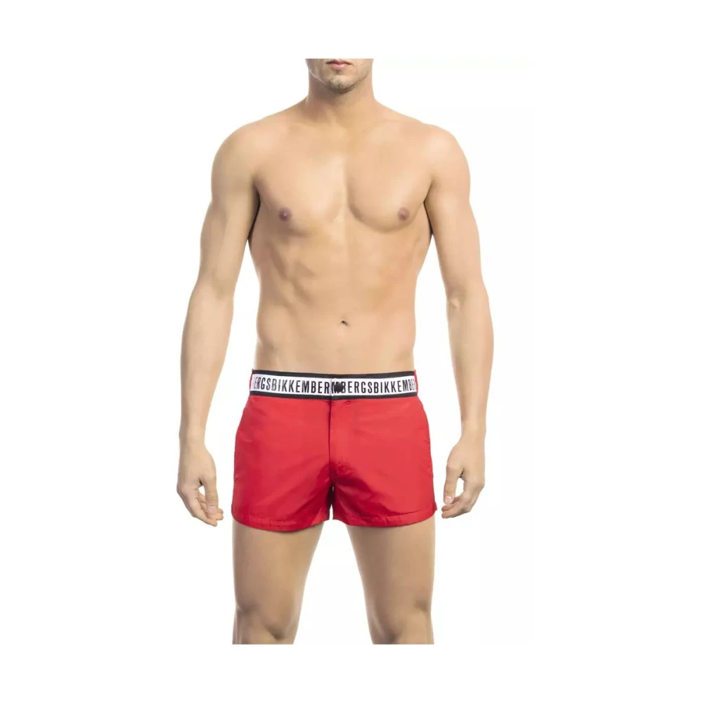 Bikkembergs Men's Red Micro Swim Shorts Stylish Design