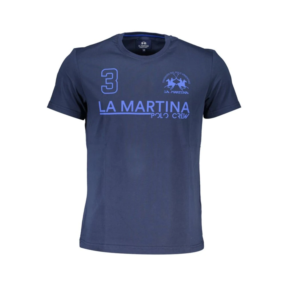 La Martina Men's Blue T-Shirts, L, Short Sleeve T-Shirt