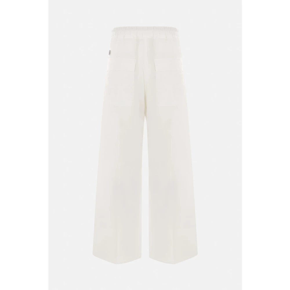 Moncler Wijde Pijp Katoenen Broek door Rick Owens White Heren
