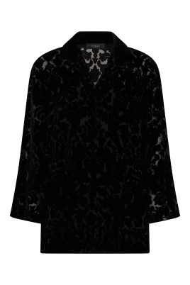 Blommig Devoré Velour Skjorta
