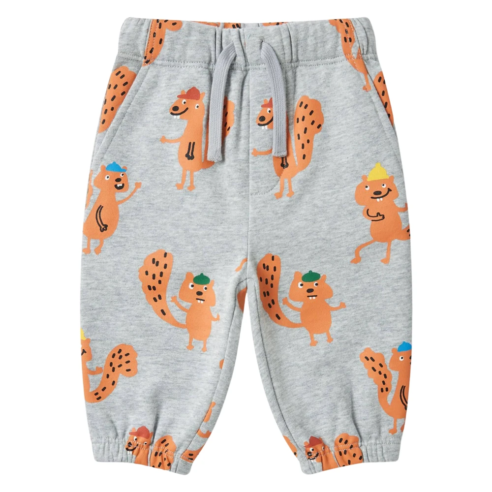 Stella Mccartney Boys Gray Squirrels Aop Joggers - Sweatpants - 3 Y - Kids