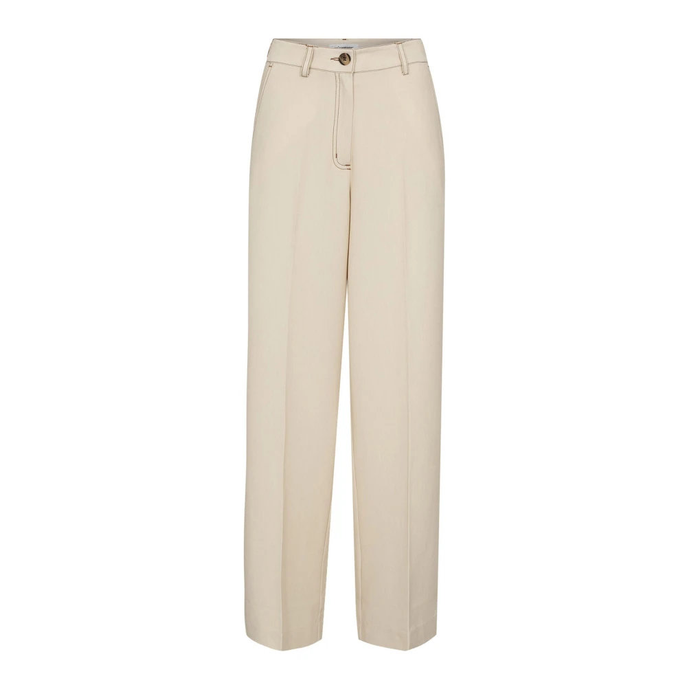 Co'couture Women's Beige Wide Trousers, Xl, Wide Trousers