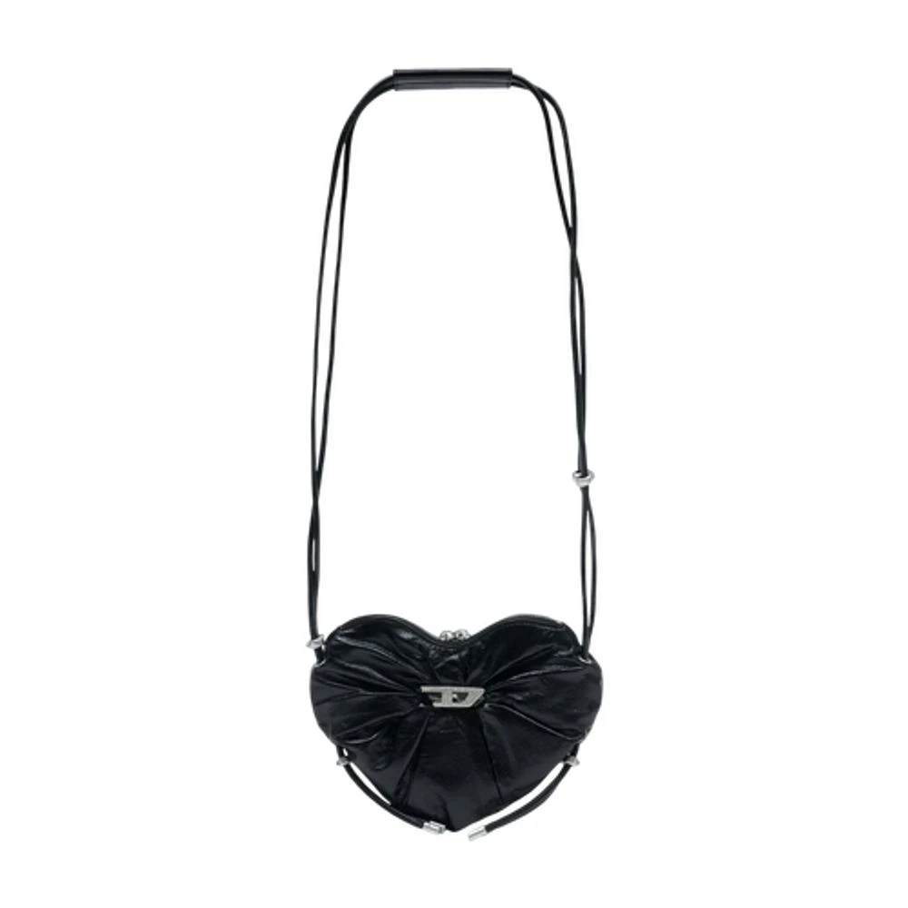 Diesel Women's Black Scrunch-D Heart Crossbody