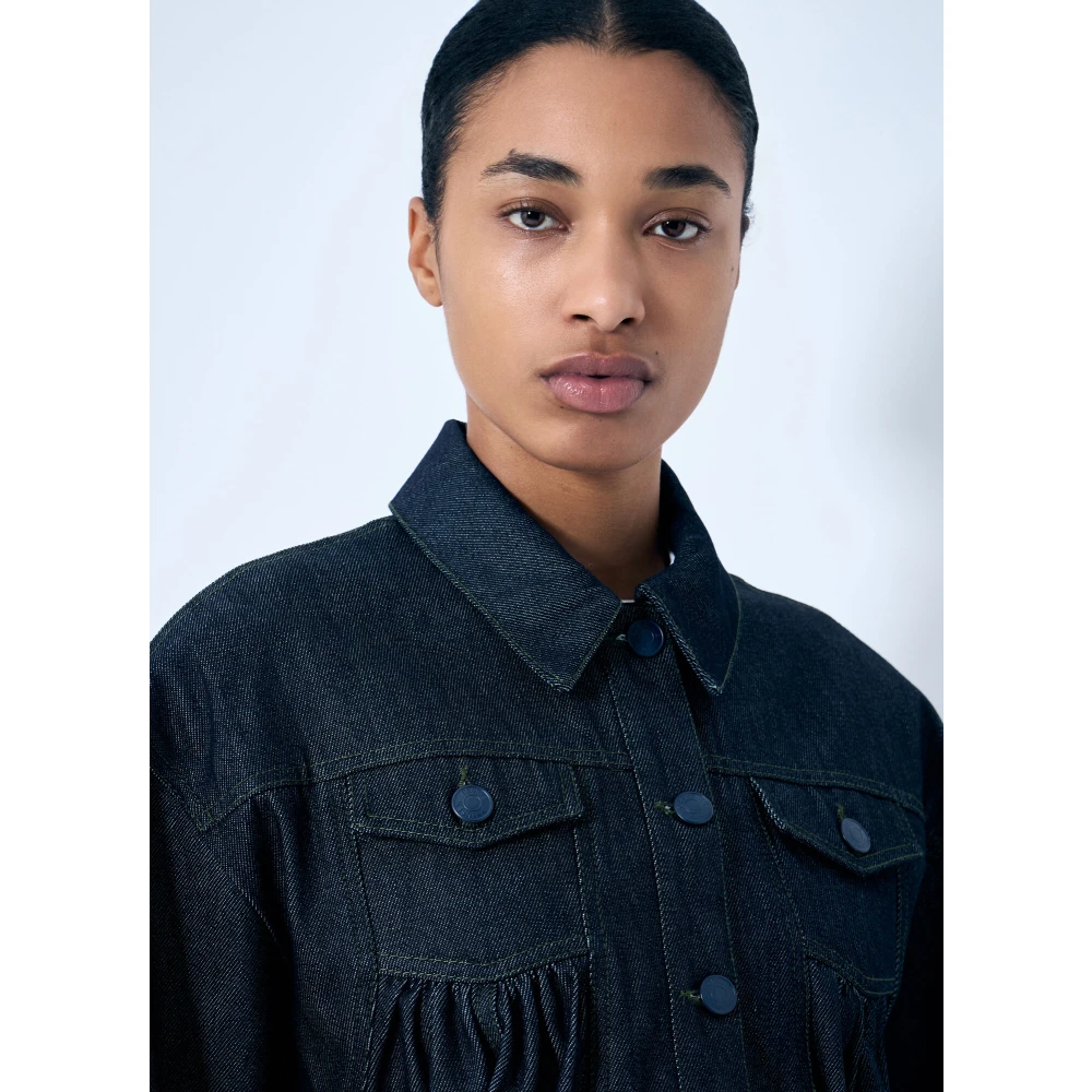 Cecilie Bahnsen Gebundelde Denim Jas Blue Dames