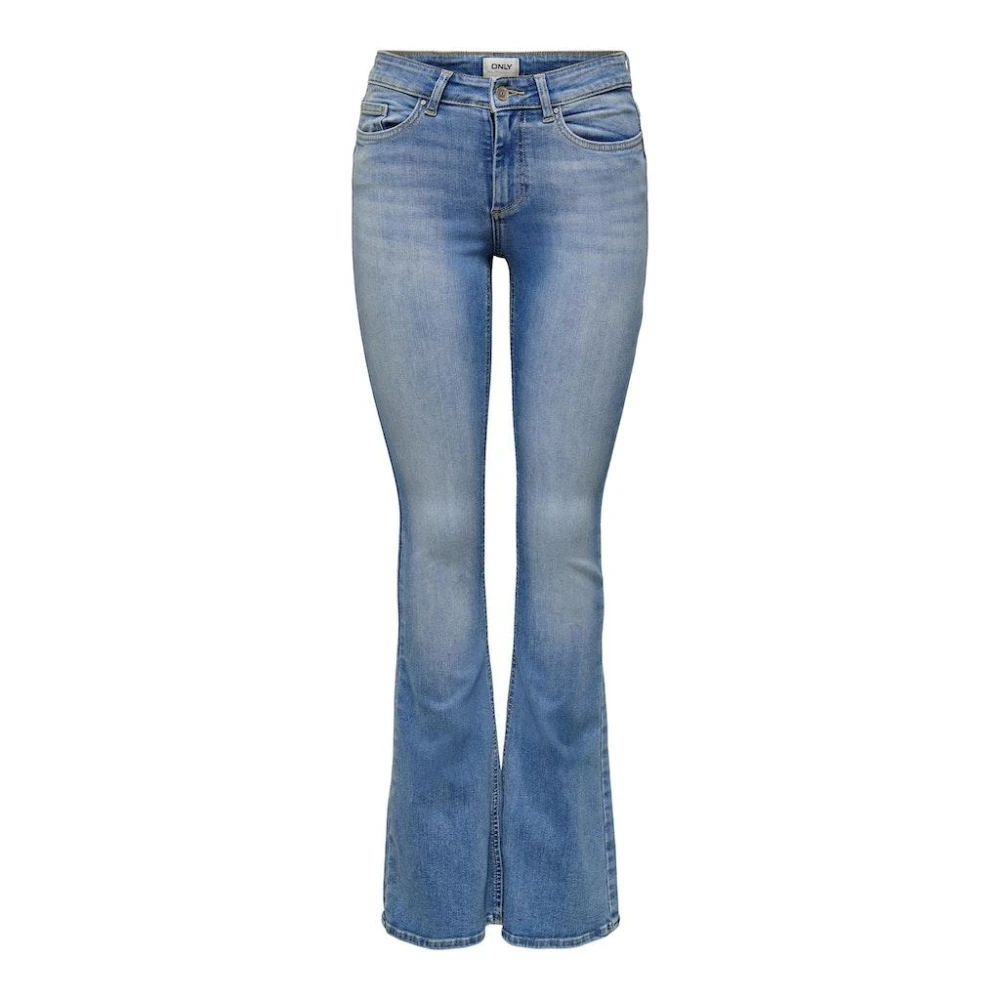 Only Women's Blue Flare Jeans, Xs L32, Onlblush Mid Waist Flared Jeans