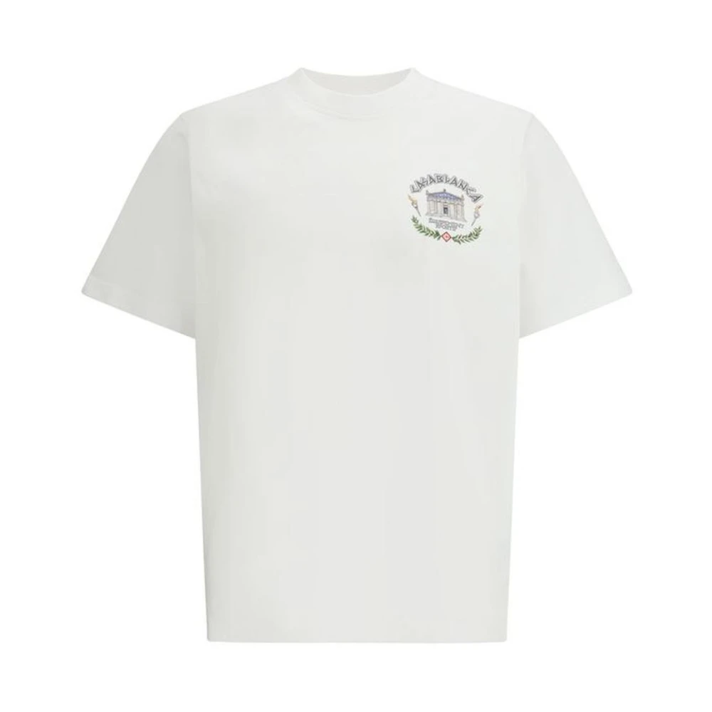 Casablanca Monogram Print Crew Neck T-Shirt White Heren