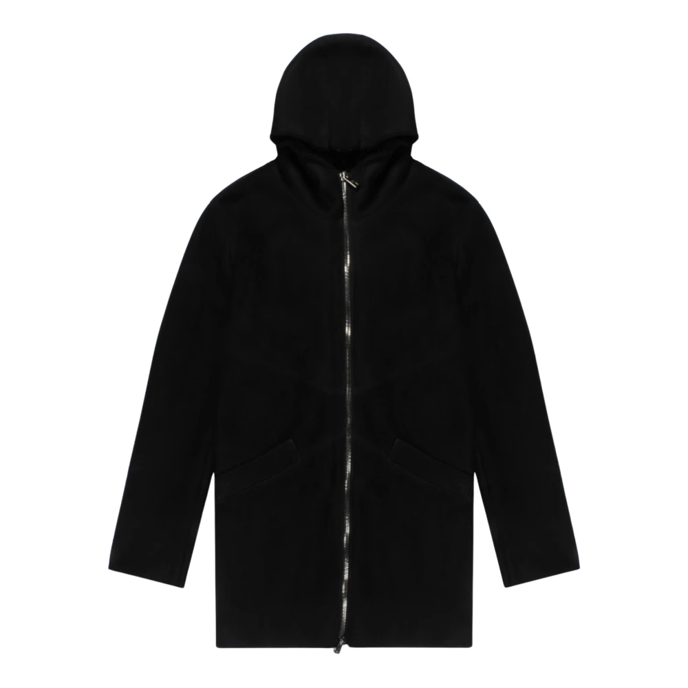 Giorgio Brato Zwarte Shearling Hoodie Jas Black Heren