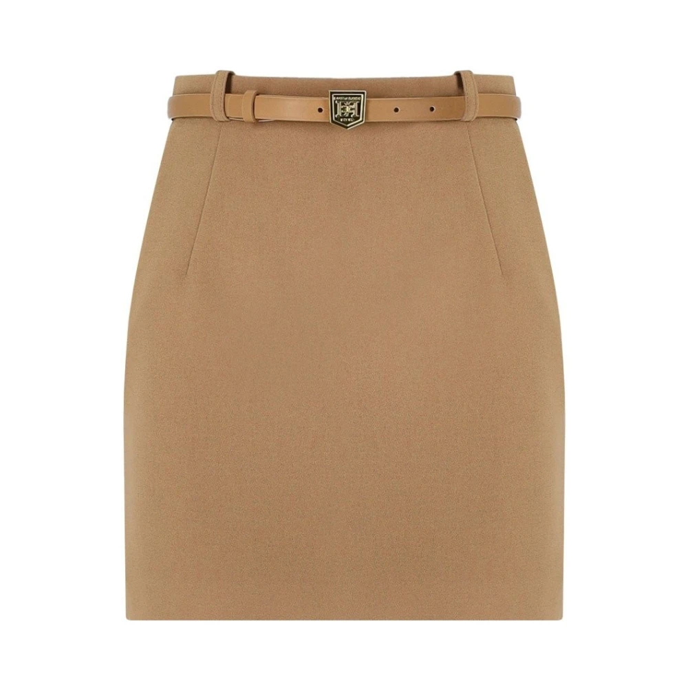 Elisabetta Franchi Kameel Riemrok Beige Dames