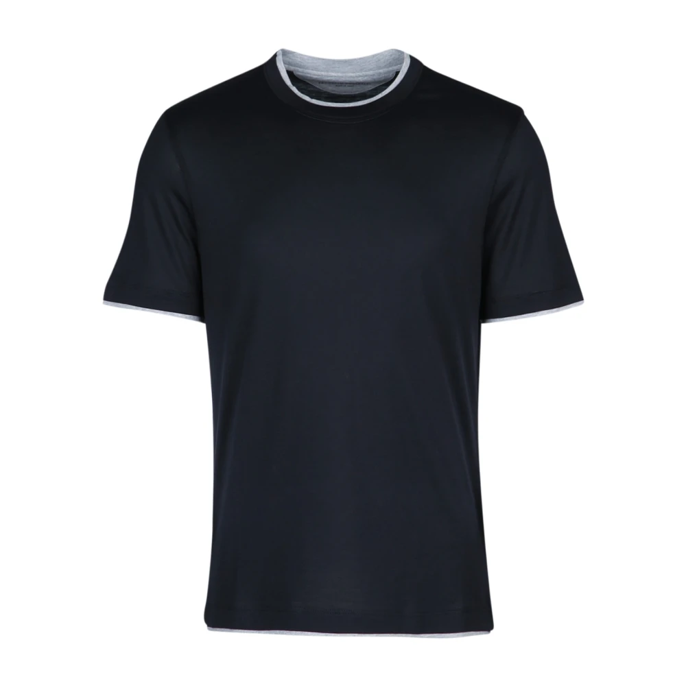 BRUNELLO CUCINELLI Casual Katoenen T-shirt voor Mannen Blue Heren