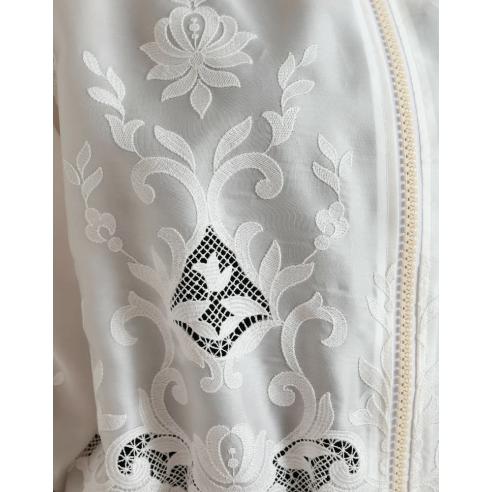 Dolce & Gabbana Elegante witte zijden bomberjack White Dames