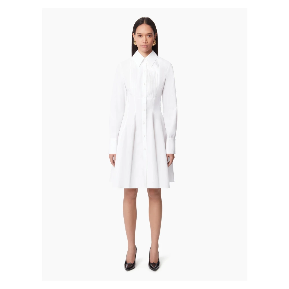 Nina Ricci Witte Katoenen Poplin Overhemdjurk White Dames