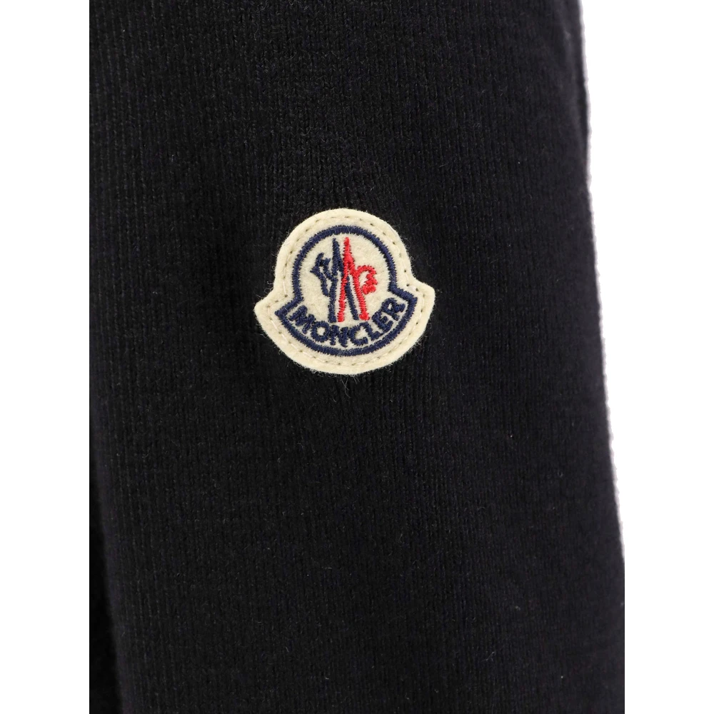 Moncler Nylon en wol cardigan jack met capuchon Black Dames