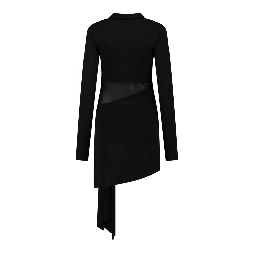 Daily Paper Mesh Jurk met Taille Detail Black Dames