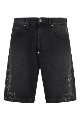 Denim Shorts Stars Strass