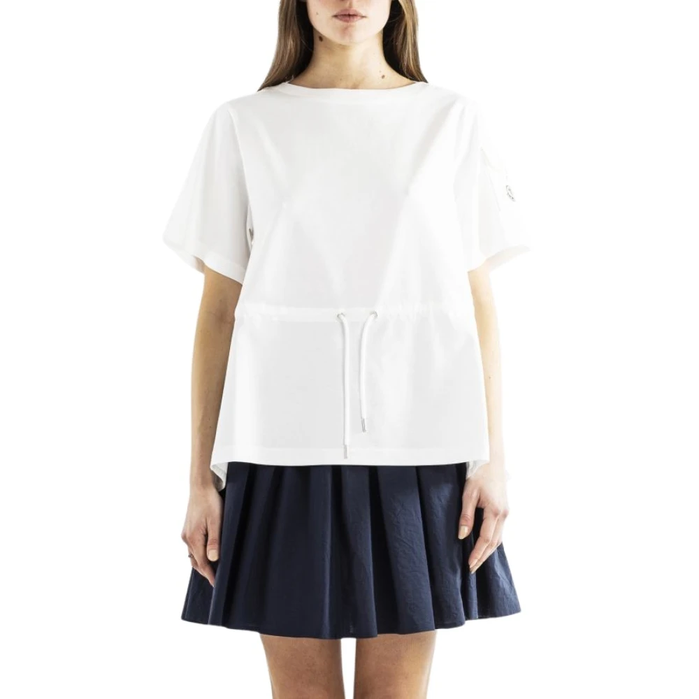 Moncler Wit Peplum T-Shirt Stijlvolle korte mouw jersey White Dames