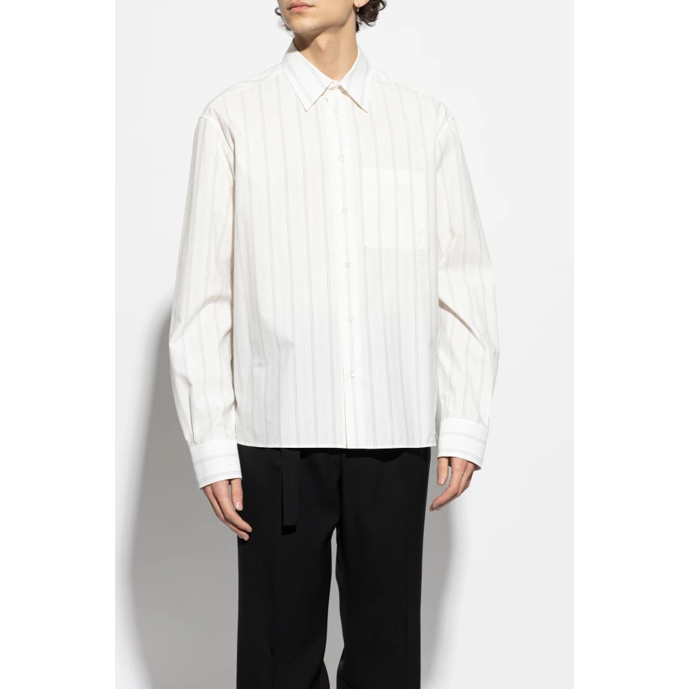 Lanvin Gestreept shirt White Heren