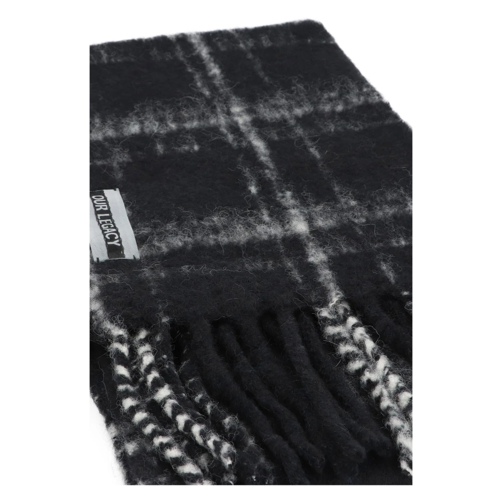 Our Legacy , Winter Scarves, Unisex, Black, One Size, Black Wool Alpaca Scarf - Image 6