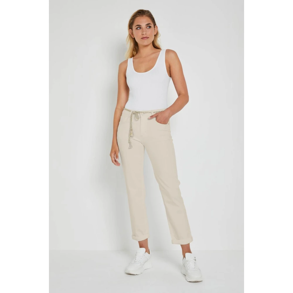 Parami Para Mi broek 30 Inch Color Denim Bobby 005091 227 Beige Dames