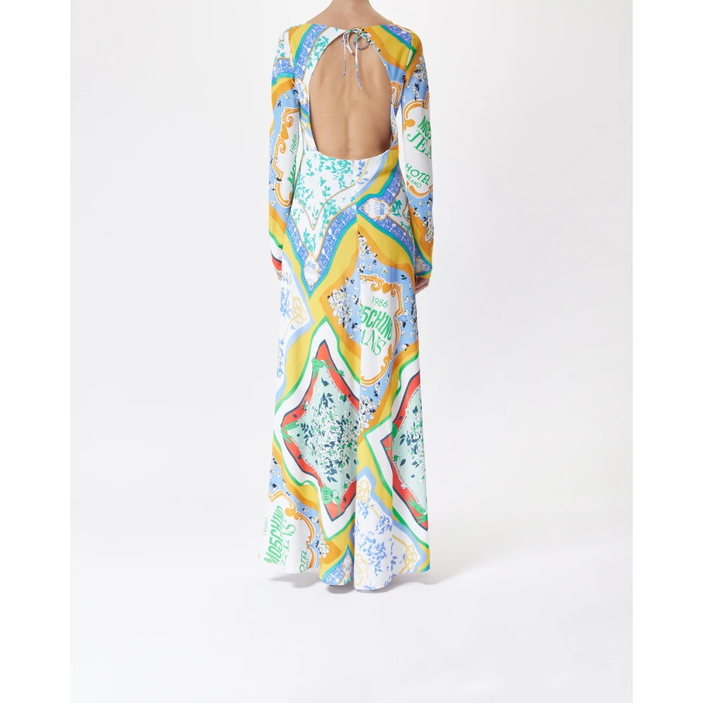 Moschino Lange Sjaalprint Jurk Multicolor Dames