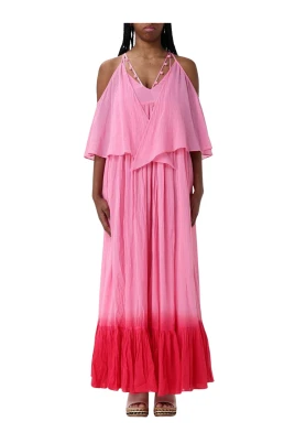 Chic Asymmetrisk Fåll Midi Klänning